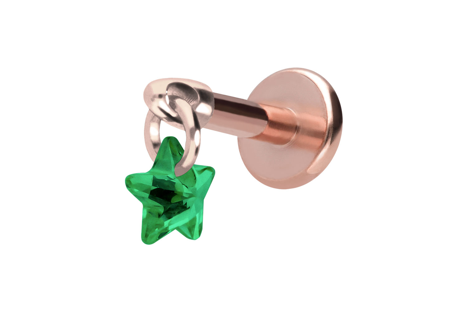 Titan Labret Piercing mit Innengewinde KRISTALLSTERN